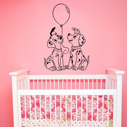Dalmatians Wall Decal Cartoon Dog Pet Balloon Door Window Vinyl Stickers Kids Bedroom Nursery Interior Decor Wallpaper Art Q690