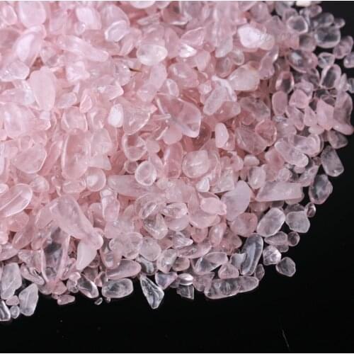 500g Pink Quartz Crystal Gravel Tumbler Stone Decorative Rock