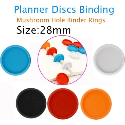 20pcs 28mm Mushroom Binding Discs Colorful Loose Leaf Ring DIY Planner Rings Binding Buckle Notebook Binder Disc Office Supplies