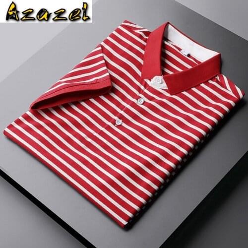 Azazel Stripe Summer Mens T-shirts High Quality Cotton Short Sleeve Casual Male T-shirts Fashion Slim Fit Business Man T-shirts