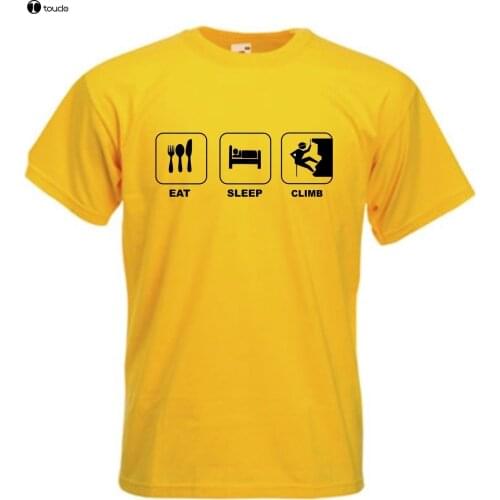 Print T-Shirt 2019 Fashion Oneck Top Cotton Casual Eat Sleep Climb T-Shirt Climber Tshirt Mountaineering T Shirts
