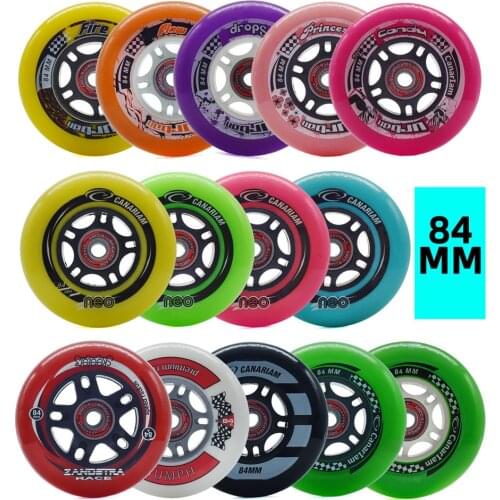 84mm 84A inline speed skates wheels for 4X84mm roller skating patins tyre 84 skate wheel elastic PU using 608 ABEC9 bearing 8pcs