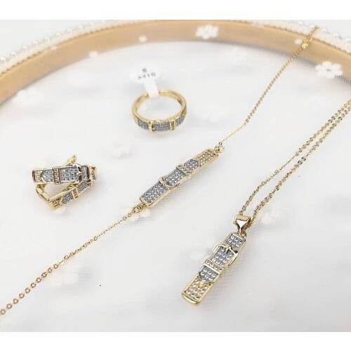 Moroccan Caftan wedding gold jewelry set for women crystal beads fashion jewelry set copper high quality jewelry set