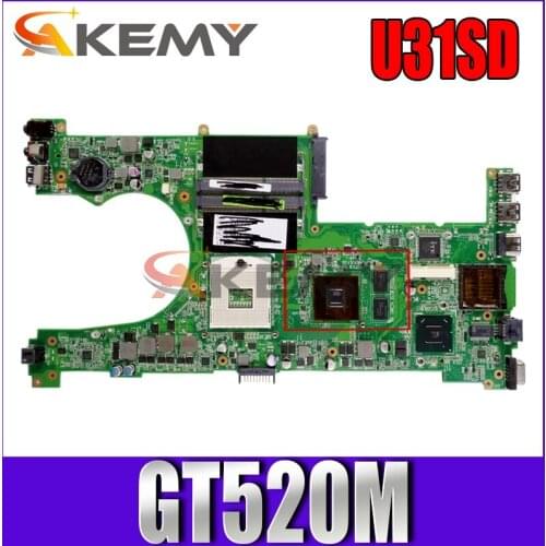 Akemy U31SD Laptop motherboard for ASUS U31SD U31S U31 Test original mainboard GT520M