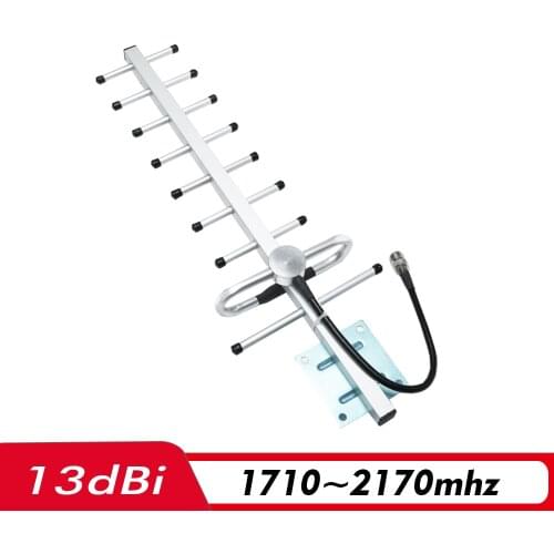 1710~2170MHz 13dBi Outdoor 9 Units Yagi Antenna N-Female External Antenna for 1700 1800 1900 2100 MHz Cell Phone Signal Repeater