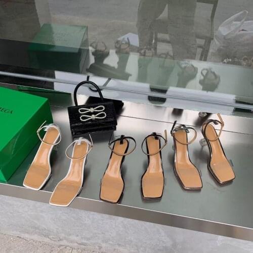 PVC Transparent Women Sandals Clear High Heels Ankle Strap Fashion Ladies Slides Summer Elegant Dress Shoes Wedding Pumps Mules