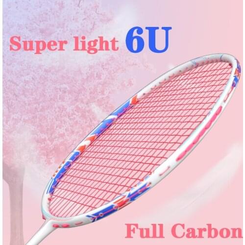 Professional Different Sides Carbon Fiber Strung Badminton Rackets With Bags 6U 72g G4 Racquet 22-30LBS Sports For Adult