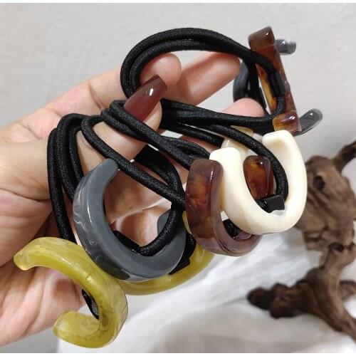 Korean Acrylic Hair Ties Rope Elastic Hair Rubber Bands Hair Gums For Woman Girls Scrunchies Ponytail Holder Hair Accessories