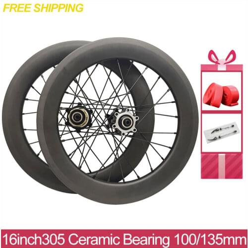 16inch 305 Dahon K3 Plus Folding Bike Parts Ceramic Bearing 11speed Hub Disc Brake 100/135mm Full Carbon Fiber Bicycle Wheelset