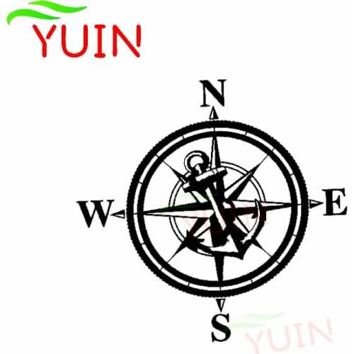Navy Compass Car Sticker Fashion Cars Accessories Personalized Bumper Art Deco Stickers High Quality Waterproof Sunscreen Decal