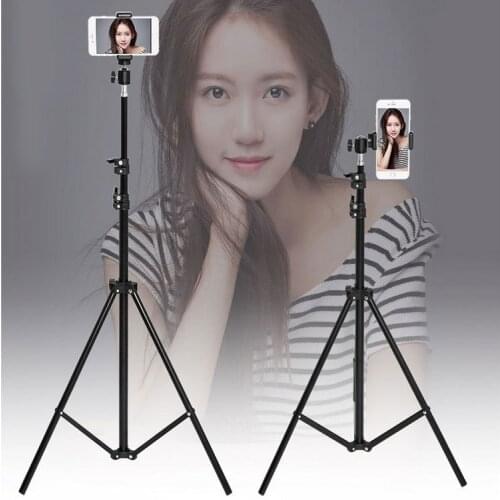 Universal Portable Aluminum Phone DSL Camera live tripod stand Mount Digital Camera Tripod Support LED Ring light for iPhone