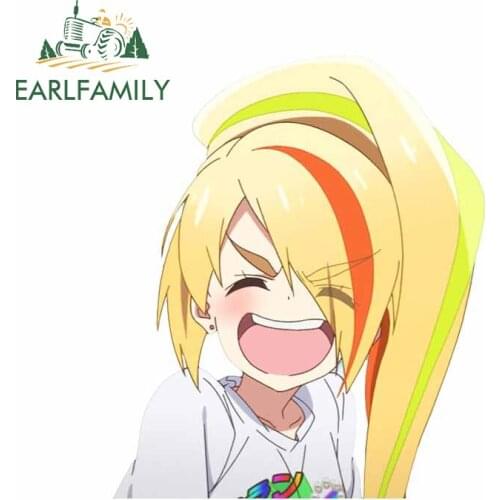 EARLFAMILY 13cm x 10.9cm For Saki Laughing Car Stickers Laptop Decals Anime Vinyl Material Funny Waterproof For JDM SUV RV