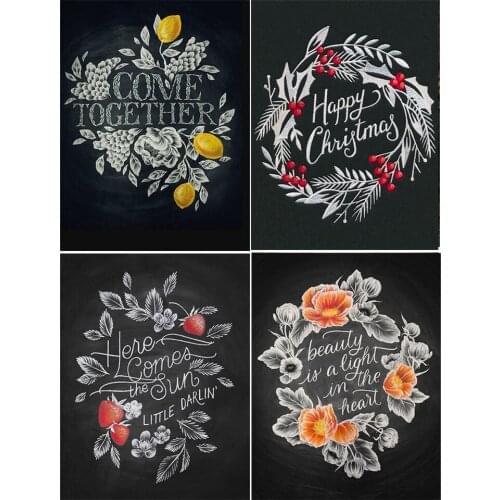 Yumeart 5D Diamond DIY Painting Full Square Blackboard Drawing Diamond Embroidery Full Set Diamond Mosaic Home Decoration Art