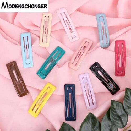 1 PCS Fashion Color Square Candy Hair Clips Woman Girl Hairpin Summer Cartoon Hairgrips BB Clip Solid color Hair Accessories Hot