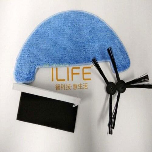 1*Filter+1*Sponge+2*Side Brush+2*Mop Cloth accessories for ILIFE A6/x620/X623 Robot Vacuum Cleaner Parts