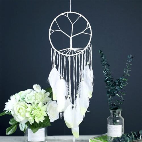 1pc LuminousWind Chimes Hanging Decorations with Feather Glow in Dark Dream Night Bed Hanging Decor Gift