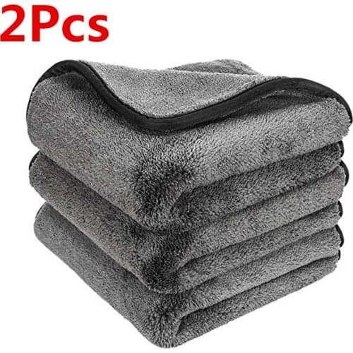 2Pcs 1200GSM Car Wash Microfiber Towel Car Cleaning Drying Cloth Tool Hemming Towel for Car Auto Care Cloth Detailing Wash Towel