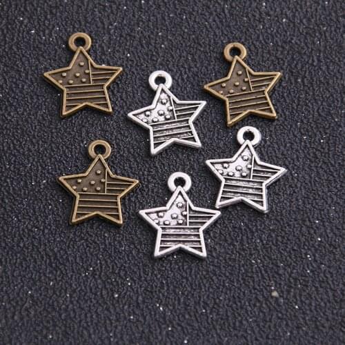 20PCS 16*18mm New Product Two Color Pentagram Charms Pendant Jewelry Metal Alloy Jewelry Marking