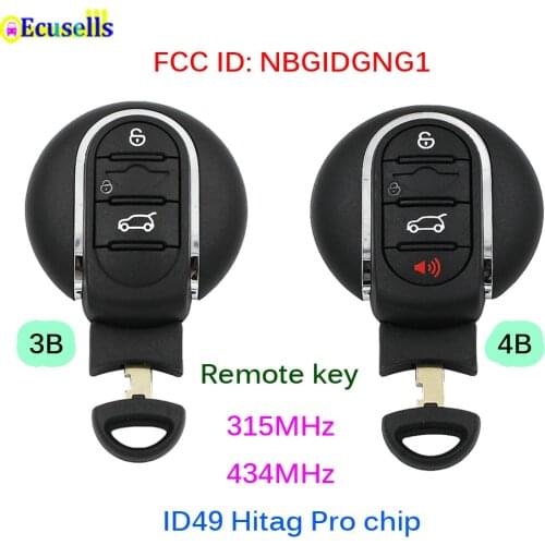3/4 Buttons Smart Keyless Entry Remote Car Key Fob 315MHz 434MHz for BMW MINI Cooper Countryman Paceman Clubman FCC: NBGIDGNG1