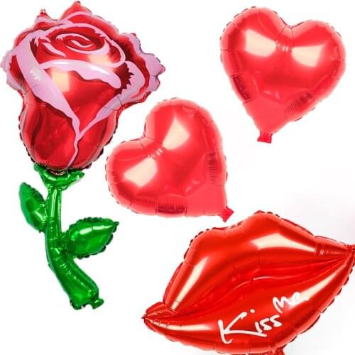 5Pc Rose Sun Flower Foil Balloons Valentines Day Engagement Wedding Party Decorations Kids Inflatable Toys Supplies