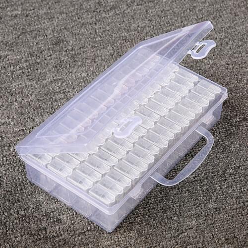 64 Grids DIY Diamond Painting Accessories Box, Jewelry Box Crystal Bead Organizer Storage Container Case