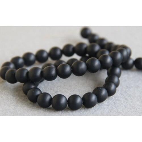 8mm Fashion Black Onyx Grind arenaceous chalcedony Beads Round DIY stones 15" 2pc/lot Jewelry making design wholesale