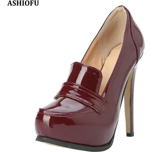 ASHIOFU Handmade Womens Stiletto High Heel Pumps Party Prom Office Dress Shoes Large Size Fashion Daily Court Shoes