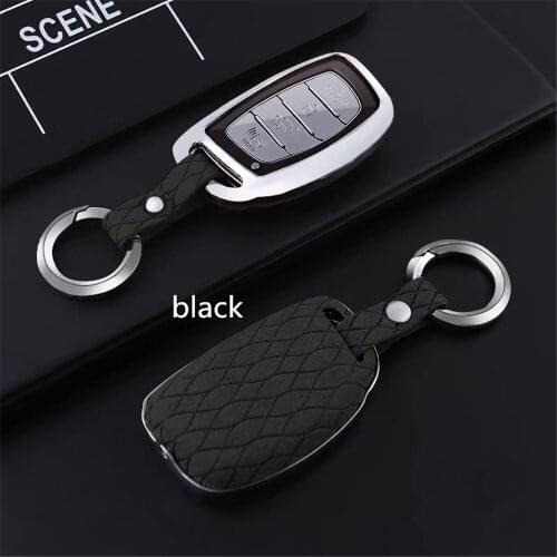 Car Key Case Keychain Cover Galvanized Alloy Car Key Bag For Hyundai Verna Sonata Elantra Tucson Auto Protection