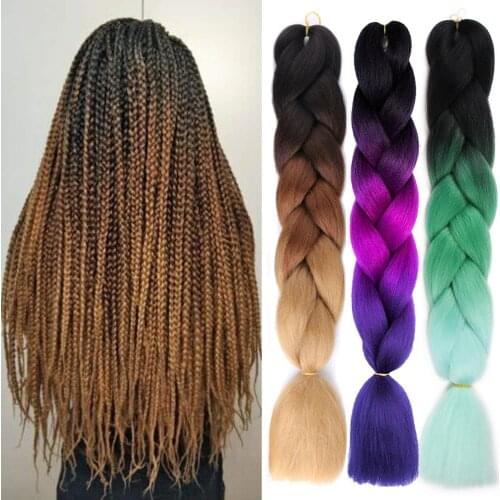 Ombre Jumbo Braiding Hair Extensions 24inch Twist Braids Synthetic Hair Fiber for Twist Braiding Hair Extensions
