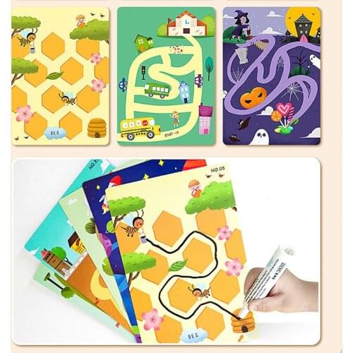 Montessori Children Toys Drawing Tablet DIY Color Shape Math Match Game Book Drawing Set Learning Educational Toy For Children