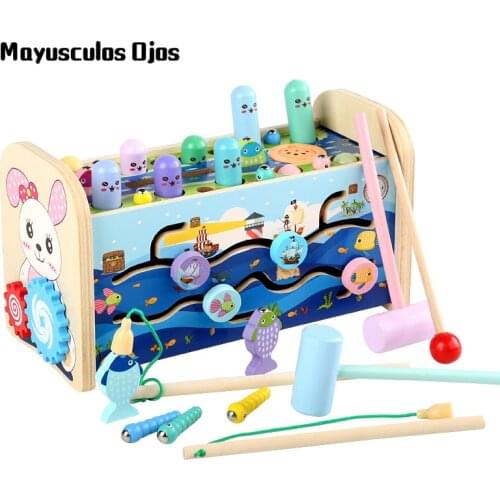 Play Hamster Toy Multifunctional Music Animal 1-3 Year Old Boys Girls Baby Percussion Fishing Educational Toys