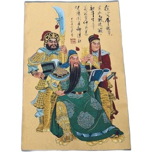 China old Tibet silk Thangka like hanging painting fengshui guan gong 60x90m