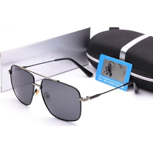 Classic Brand Sunglasses Men Polarized Driving Glasses UV400 Fashion Retro Eyewear Metal Square Gafas De Sol Hombre 19002