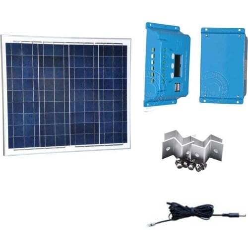 Kit Panel Solar 12v 50w Batterie Solaire Solar Charge Controller 12v/24v Auto LCD DC Cable Car Boat Fan Lamp Laptop Led