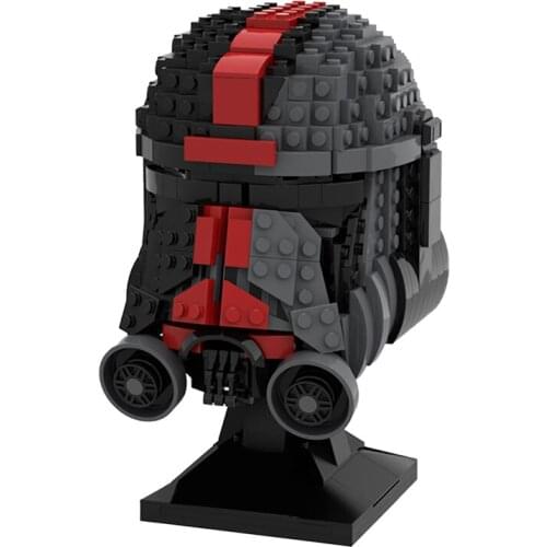 MOC Hunter Helmet Building Blocks Kit For Manda Space War Statue Simulation Hero Head Bricks DIY Toys For Children Birthday Gift