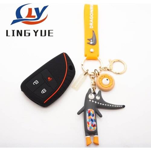 Lingyue 2021 Silicone Fob Key Cover for GMC Yukon Denali for Chevy Suburban for Buick Envision Avenir Car Accessories Protector