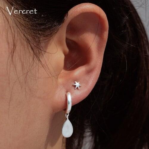 Vercret Sterling Silver Small Hoop Earrings Mini Cartilage Earring Hoop For Women Endless Hoop Earring