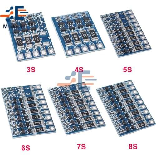 3S 4S 5S 6S 7S 8S BMS Lithium Battery Balance Function Board 4.2V 66mA Li-ion Lipo Batteries Balanced Protection Board Module