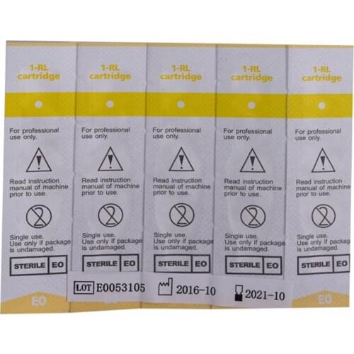 Microblading Tattoo 10piece 1RL Cartridge Needles Disposable Sterilized Tattoo Permanent Makeup Needles Tips for Eyebrow lip