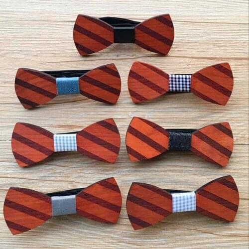 Fashion Original Wooden Bow Tiet Gentleman Groom Bow Ties Handmade Butterfly Wedding Party Bow Ties Butterfly Wooden Tie For Man
