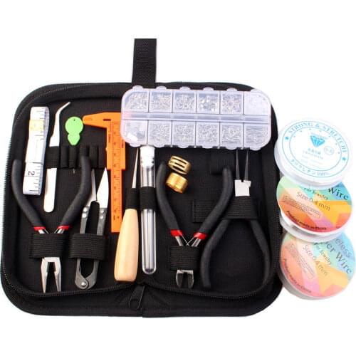Jewelry Making Supplies Kit with Jewelry Wires and Jewelry Findings Starter Kit Jewelry Beading Making and Repair Tools Kit