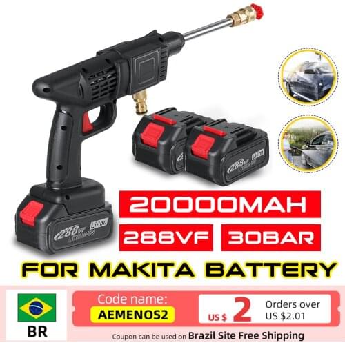 0-20000mAh High-pressure Spray Water Gun High Power Washing Machine Car Washer Foam Generator For MAKITA Battery