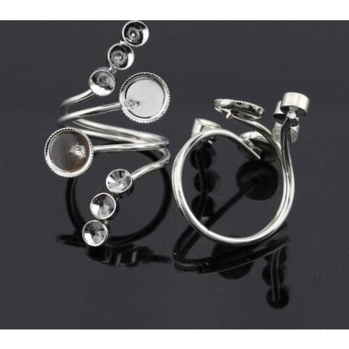 9mm Pad 4mm Rhinestone Cup Base Adjustable Ring Settings Diy Jewelry Accessories