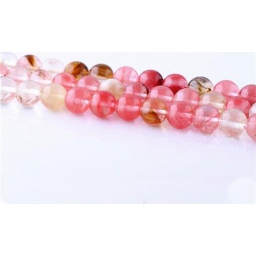 RONGQING 1 String Synthetic Crystal Beads Watermelon Red Loose Beads for DIY Jewelry Making 4/6/8/10/12mm cordon bijoux