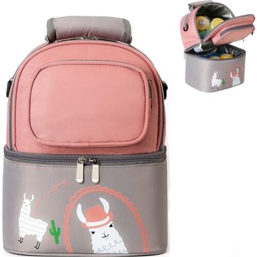 Mummy Backpack Milk Bottle Insulated Keep Warm for 10 Hours Baby Lunch Box Tote Cooler Bag for Traveling A053