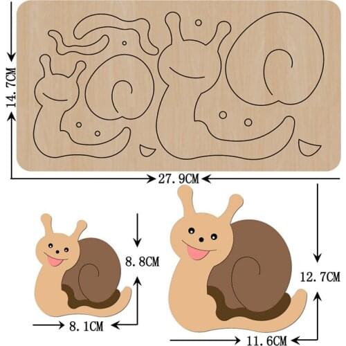 Cute Snails Animal Wooden Cut Dies Xmas Cutting Wood Dies For DIY Clothing/Headwear/Pendant/Keychains Accessories Mould 2021 New