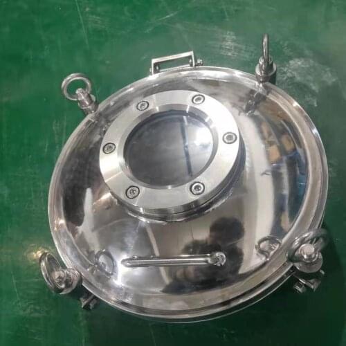 SS304 Manhole with Sight Glass Sanitary Mirror Manhole Reaction Kettle Sight Window Ring Manhole Cover