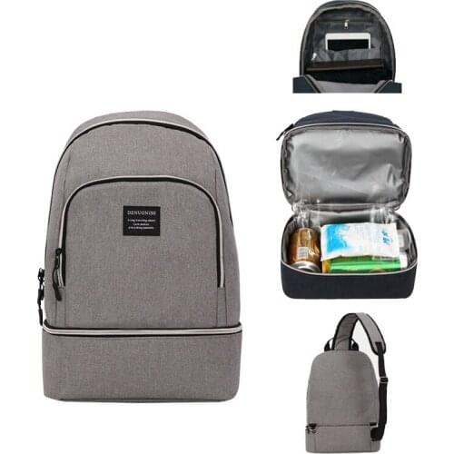 Insulation Bag Thermal Thickened Cooler Backpack Slanting Picnic Backpack for Camping Hiking Fishing