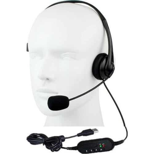 USB Headset with Noise Cancelling Microphone and Adjustable Volume Control for Call Center PC/Laptop Gaming Wired Headphones