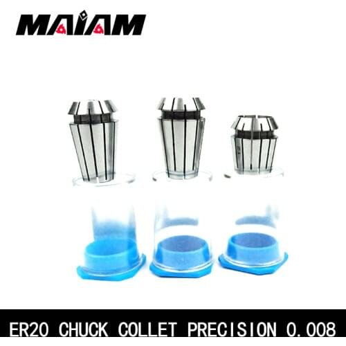 High-quality 0.008 ER20 chuck ER20 collet 6 8mm 10mm 12mm 1/2 1/4 1/8 ER chuck for CNC Engraving Machine Lathe Mill Tool holder
